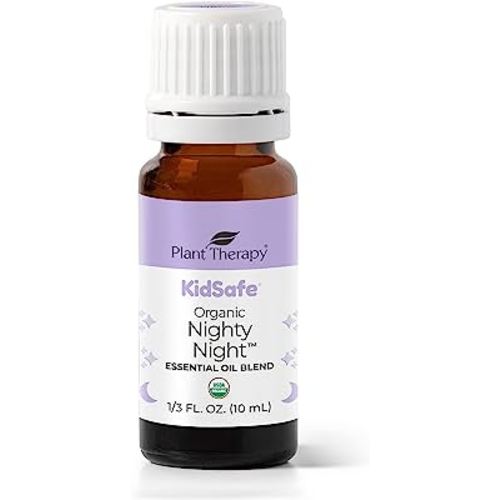 Plant Therapy KidSafe Organic Nighty Night Essential Oil Blend for Sleep 10 mL (1/3 oz) 100% Pure, Undiluted, Therapeutic Grade
