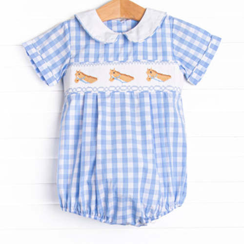 Trail Ride Trio Smocked Bubble, Blue – Stitchy Fish
