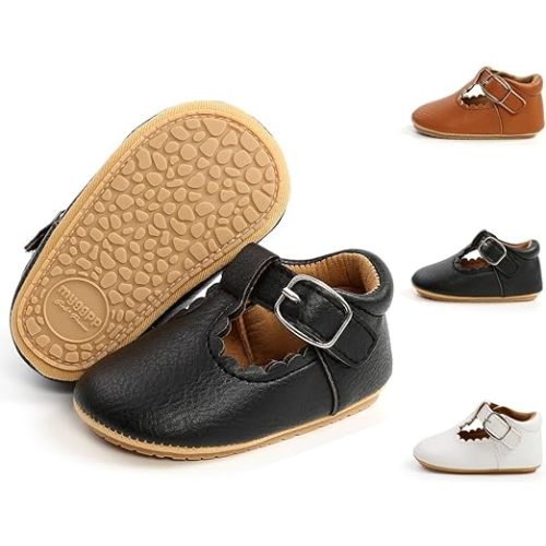 Meckior Infant Baby Girls Soft Sole Bowknot Princess Wedding Dress Mary Jane Flats Prewalker Newborn Light Baby Sneaker Shoes