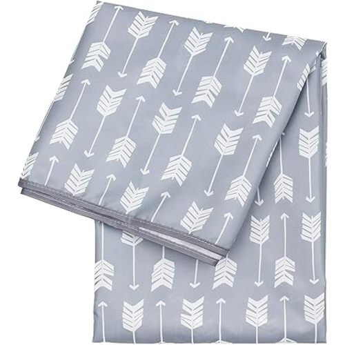 Bumkins Baby Splat Mat for Under High Chair, Babies Toddlers Eating Mess Mat, Waterproof Reusable Cloth for Arts and Crafts, Playtime Mat for Kids, Floors or Tables, Fabric 42inx42in, Gray Arrows