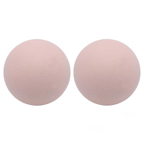 Hard Lacrosse Ball Massage Ball Therapy. Firm Trigger Point Massager Tool for Deep Tissue Yoga Physiotherapy Myofascial Release Muscle Relax Plantar Fasciitis Pain Relief (2 Pack) (Pink)