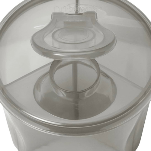 Dr. Brown's Baby Formula Dispenser with Snap-On Lid for On-The-Go Feedings,Milk Powder Dispenser for Traveling with Infant,Gray