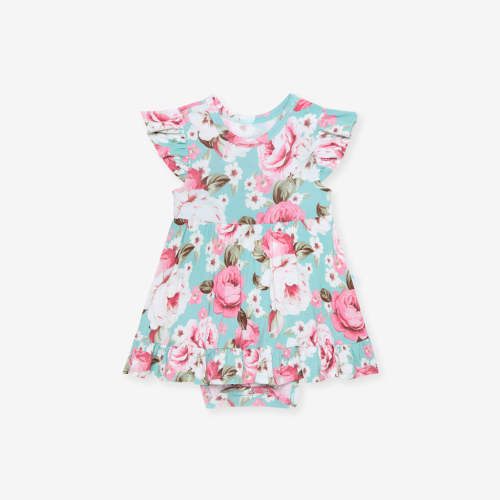Briana Ruffled Twirl Bodysuit Dress