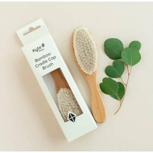Kyte Baby Cradle Cap Brush Made with Natural Goat Hair Bristles and a Bamboo Brush Handle