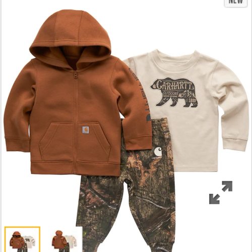 Boys' 3-Piece Long Sleeve T-Shirt, Fleece Jacket & Fleece Camo Pant Set 3mo