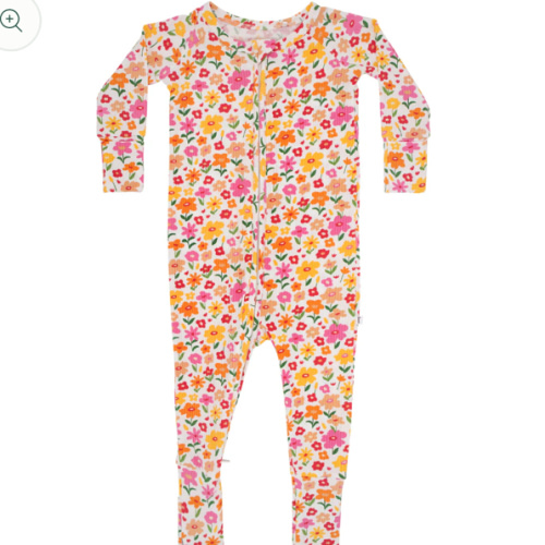 Summer Blooms Small Ribbed Zip Romper