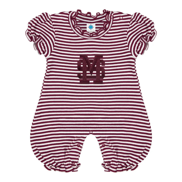 Mississippi State Maroon Striped Romper- M over S – VACE