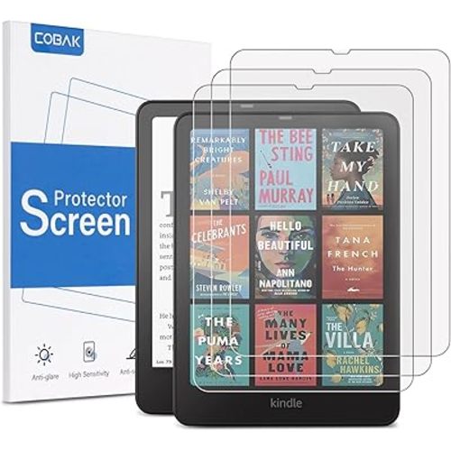 CoBak 3 Pack Anti-Glare Matte Screen Protector for 7" Kindle Paperwhite 12th Gen 2024 & Colorsoft Signature Edition,for Kobo Aura 2 - High Clarity, Fingerprint Resistant - Fine-Grit Texture PET Film
