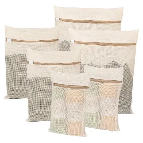 6-Piece Bag, Durable Cotton Mesh Laundry Bag, Sturdy Zipper, Breathable Mesh, Exquisite Laundry Bag for Underwear, Clothes, Pants, Shoes and Socks