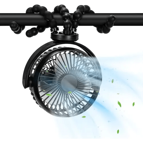 Stroller Fan, Portable Fan 20H Battery Operated Small Clip on Fan 360° Rotate Flexible Tripod 4000mAh Baby Fan Handheld USB Desk Cooling Fan for Bedroom Car Seat Crib Treadmill Travel Camping