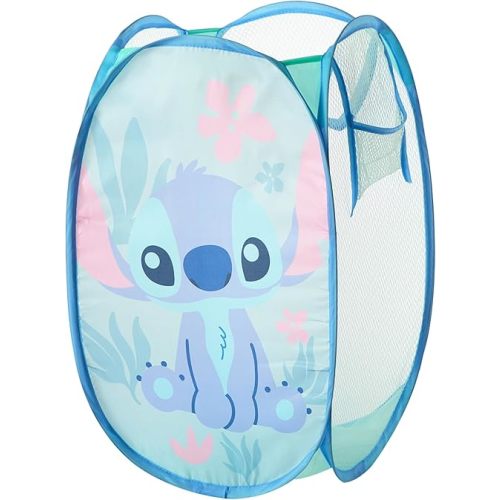 Disney Stitch Pop Up Hamper with Durable Carry Handles for Laundry, Nursery, Storage, 21'' H x 13.5'' W X 13.5'' L