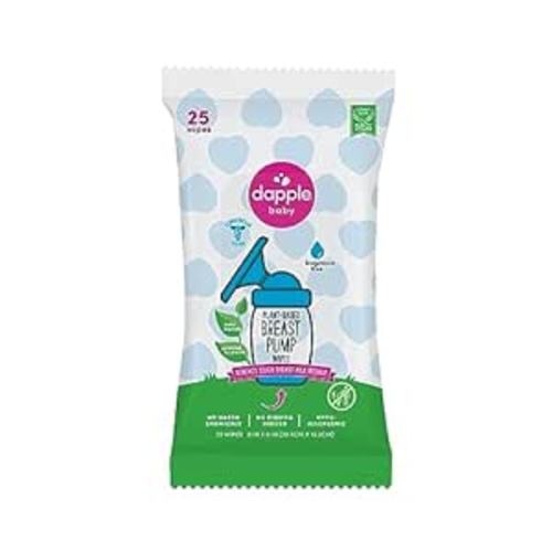 Amazon.com: Breast Pump Wipes by Dapple Baby, 25 Count, Fragrance Free, Plant Based & Hypoallergenic Wipes - Removes Milk Residue, Leaves No Taste - Convenient Wipes Pouch : Baby