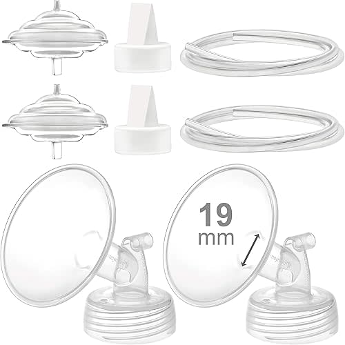 Maymom Pump Parts Compatible with Spectra S2 Spectra S1 Spectra 9 Plus Breastpump, Flange (19mm) Valve Tubing Backflow Protector, Not Original Spectra Replacement Pump Parts Spectra S2 Accessories
