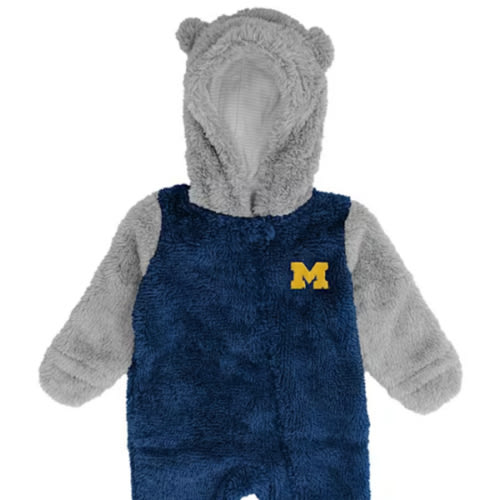 Michigan Wolverines BLUE Baby Game Nap Romper Pajamas