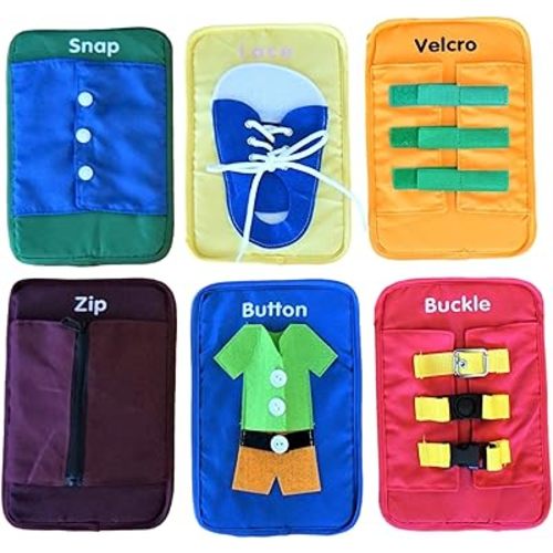 SENSORY4U Learning to Dress Busy Board - Montessori-Inspired Educational Toy for Toddlers and Kids, Develops Fine Motor and Basic Life Skills