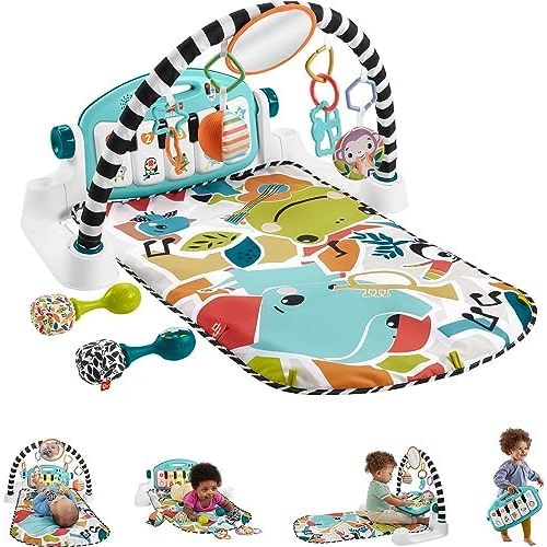 Fisher-Price Glow and Grow Kick & Play Piano Gym, Blue, Ages 0+ Months