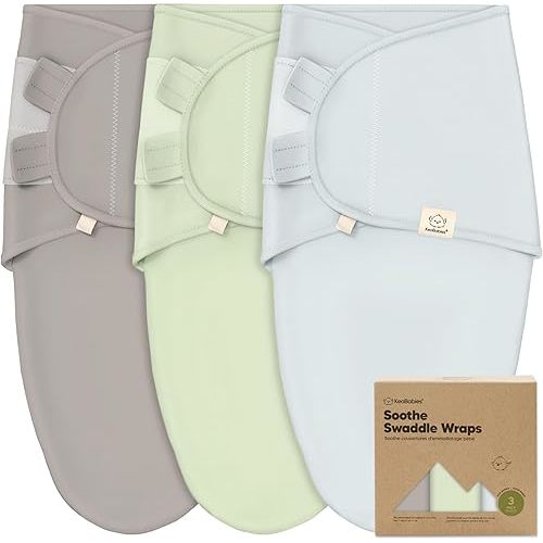 3-Pack Organic Baby Swaddle Sleep Sacks - Newborn Swaddle Sack, Ergonomic Baby Swaddles 0-3 Months, Swaddles for Newborns, Baby Sleep Sack, Baby Swaddle Blanket Wrap, Baby Essentials (Ripple)