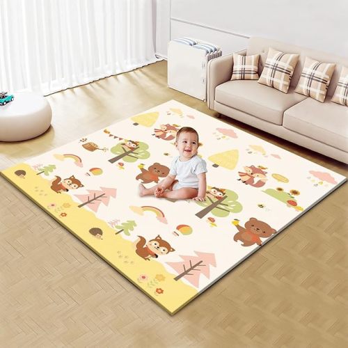 Baby Play Mat, 71 x 59 Inch Play Mat Perfect for Use Baby Playpen, Foldable Playmat for Floor, Grey