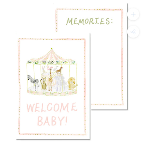 Baby Milestone Cards: Menagerie Pink Set