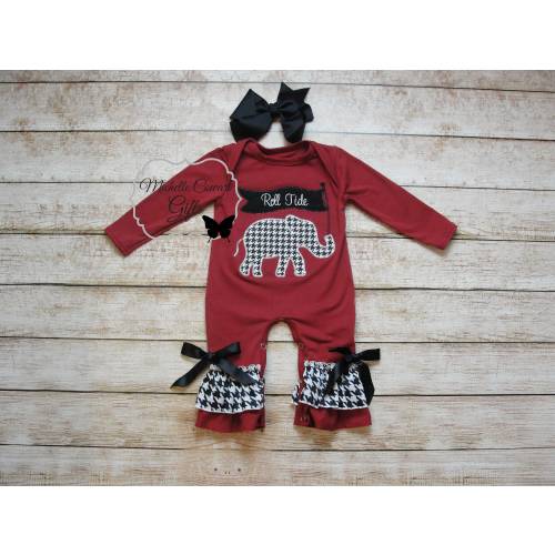 Alabama Romper, Baby Girls Bama Outfit, Alabama Outfit, Roll Tide Romper, Bama Romper, Bama Set, 3M, 6M, 9M, 12M, 18M, 2T