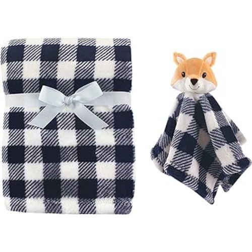 Hudson Baby Unisex Baby Plush Blanket with Security Blanket, Boy Fox, One Size
