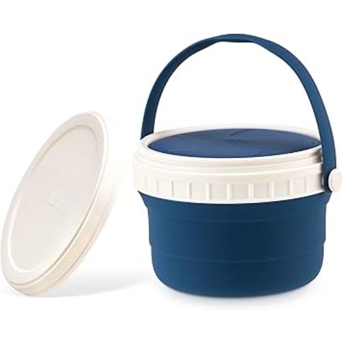 No Spill Silicone Toddler Snack Containers, Detachable Silicone Flap for Filling&Cleaning, Crumb-Free Hard Plastic Screw Travel Lid, Ultra-Soft for Baby Kids Hand In-Out, Snack Cup Holder 12 oz