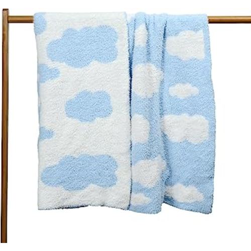Soft Baby Blanket Baby Cozy Blanket Swaddling Blanket for Newborn Nursery 30x40 Inch Blue Cloud