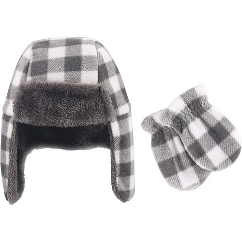 Hudson Baby Baby Fleece Trapper Hat and Mitten Set