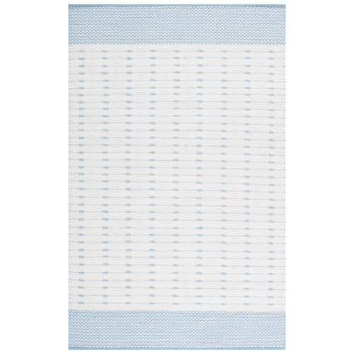 Martha Stewart Rugs Martha Stewart 9625 Hand Woven Wool/Cotton Geometric Rug in Light Blue/Ivory | Wayfair