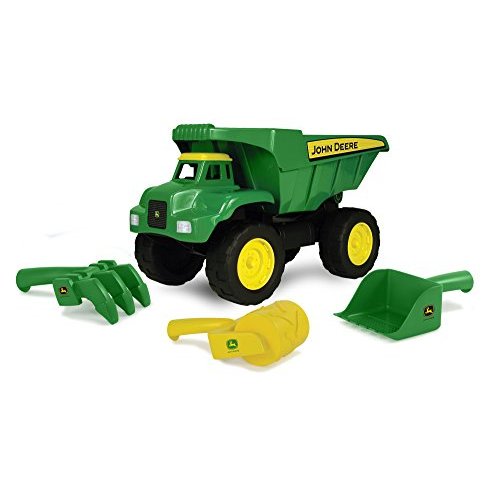 John Deere Preschool 15 inch Big Scoop Dump Truck with Sand Tools Outdoor Toys for Ages 3 to 4