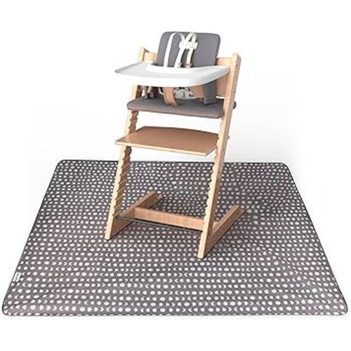 Tiny Twinkle Splat Mat for Under High Chair or Table | 51" x 51" Waterproof & Mess-Proof High Chair Mat for Baby, Machine Washable for Mealtime or Art(Wisteria)