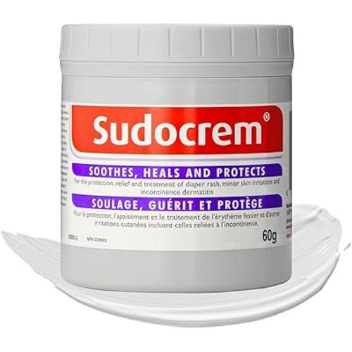 Sudocrem - Diaper Rash Cream for Baby, Soothes, Heals, and Protects, Relief and Treatment of Diaper Rash, Zinc Oxide Cream - 60g