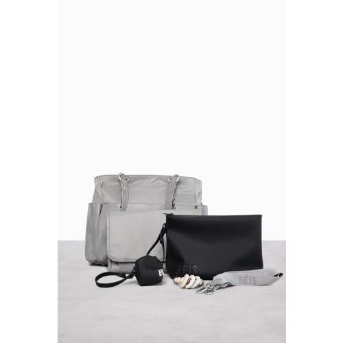 BÉIS 'The Diaper Bag' in Grey - Fancy Diaper Bag & Large Tote Diaper Bags