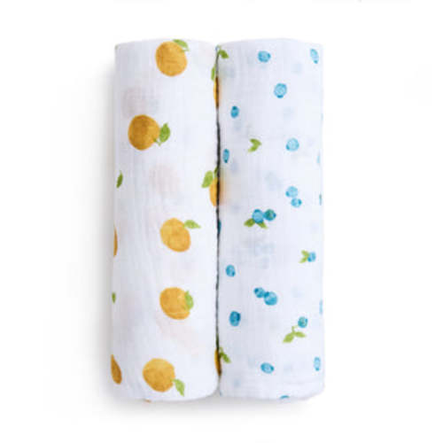 Organic Cotton Muslin Swaddles 2 Pack in Fresh Fruit | aden + anais