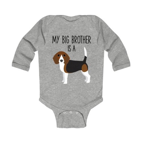 My Big Brother / Sister is a Beagle Long Sleeve Baby Bodysuit, Dog Baby Boy Baby Girl Clothes, One Piece Romper, Beagle Baby Shower Gift - Etsy