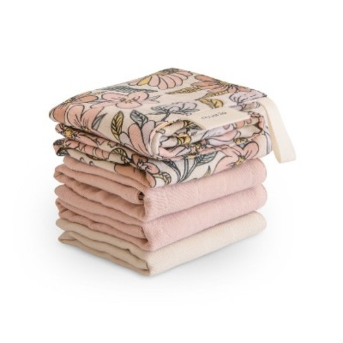 Muslin Cotton Washcloth Retro Flowers Combo One Size