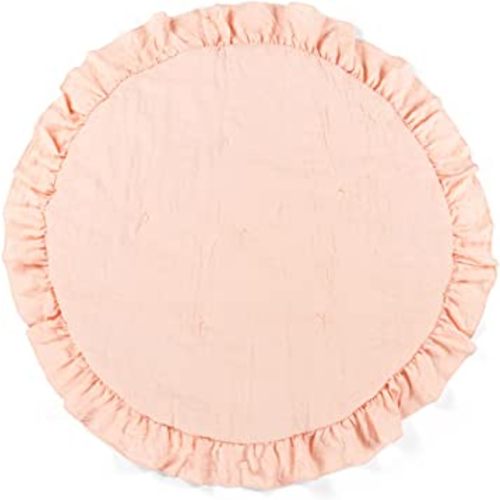 Lush Decor Baby Round Ruffle Play Mat Single 36" Diameter, Blush