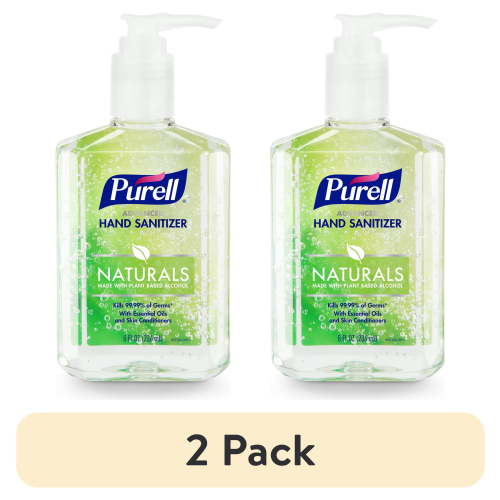 (2 pack) PURELL® Advanced Hand Sanitizer Naturals Gel with Plant Based Alcohol, Citrus Scent, 8 oz Pump Bottle (Adult)