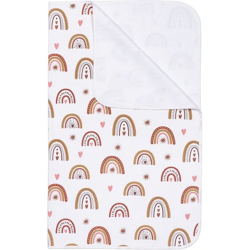 ROCCED Baby Bed Pad Waterproof Washable Reusable 31"x40" Large Toddler Mattress Protector Incontinence Pads Sheet Cover Underpads for Kids Adults and Pets Potty Training Mat-Rainbow