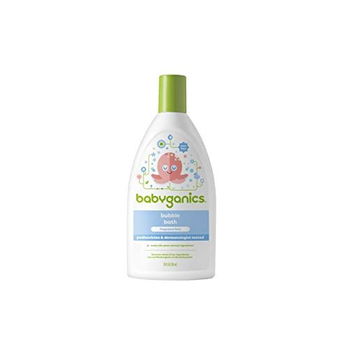 Babyganics Bubble Bath, Gently Cleanses, Fragrance Free, 20 Fl Oz, Packaging May Vary