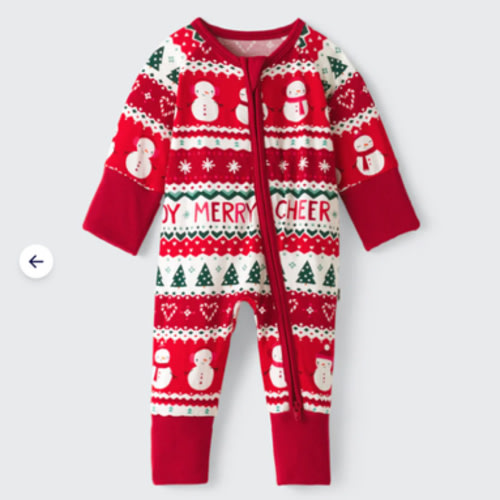 Newborn Festive Fair Isle Zippy - Little Sleepies