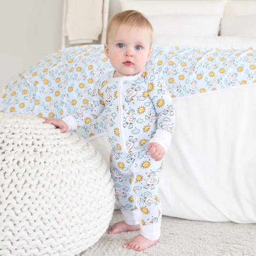 Silly Goose Convertible Zip Romper | Blue