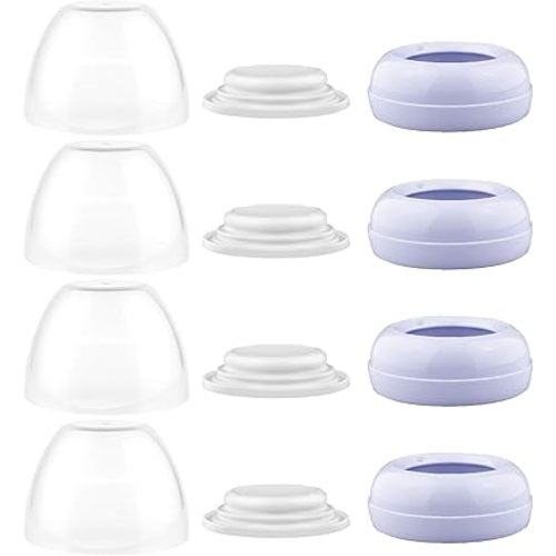 Maymom Dome Caps, Screw Rings, Sealing Discs Compatible with Avent Natural Bottles, Avent PP Bottles or Natural; No Nipple Included. Convert Avent Classic Bottle Into Natural