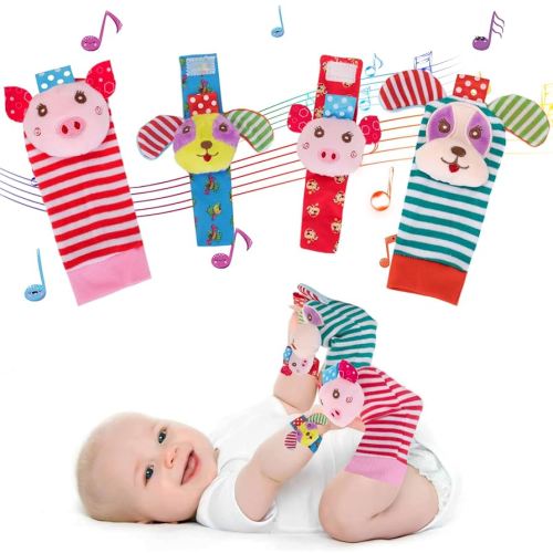Wrist Rattles & Socks for Babies 0-24 Months Soft Sensory Toys for Birth, Christening, Birthday & Christmas Gifts