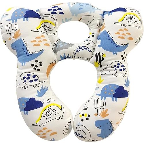 Baby Travel Pillow, Infant Kid's Cushion Soft and Skin Friendly for Car Seat, Pushchair and Stroller (Blue Dinosaur)