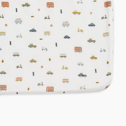 Pehr Brushed Organic Cotton Crib Sheet - Rush Hour