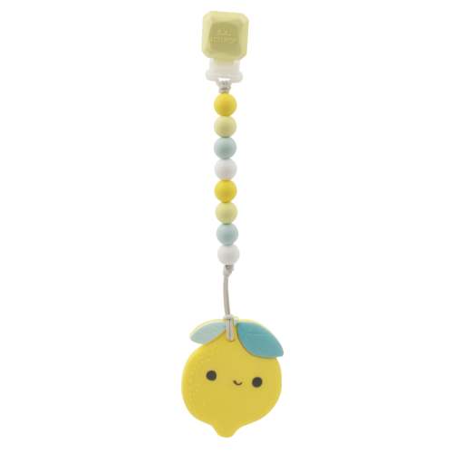 Gem Pacifier Clip Teether Set - Lemon
