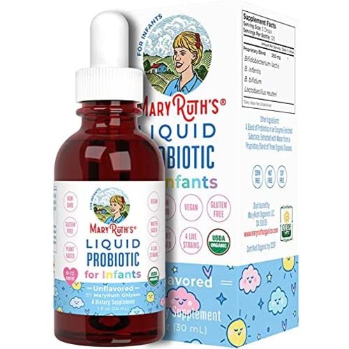 Infant & Baby Probiotic Drops by MaryRuth's, Immune Support, Organic & Vegan Drops for 0-12 Months, 1 Fl Oz