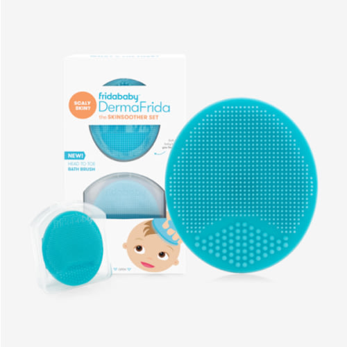 Frida Baby DermaFrida The SkinSoother Baby Bath Brush, Cradle Cap Brush for Babies, Baby Essential for Dry Skin, Cradle Cap Treatment and Eczema, 2 Pack
