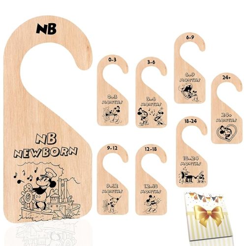 Baby Size Closet Dividers, Baby Clothes Organizer Dividers for Newborn Baby Room Nursery Decor from 0-24+ Months Monthly Hanging Sign - Color A